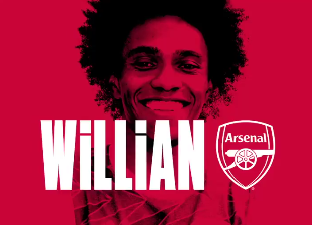Willian completed a move from Chelsea to Arsenal on a free transfer