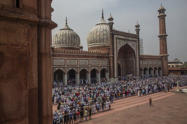 Friday prayers at the Jama Masjid, a mosque in New Delhi, last month.